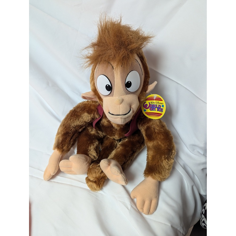 Disney Abu Plush Toy Unisex Medium Brown Aladdin Monkey World On Ice Vintage‎